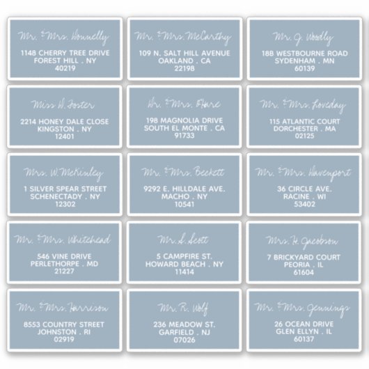 Moderne Script-Minimalistische Hochzeitgastadresse Aufkleber (Vorderseite)