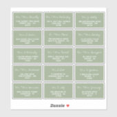 Moderne Script-Minimalistische Hochzeitgastadresse Aufkleber (Blatt)