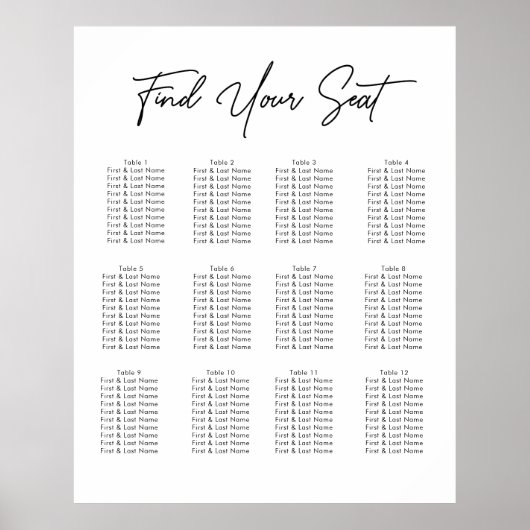 Moderne Script Minimalistische Hochzeitskarte Poster (Vorne)