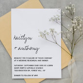 Moderne Script-Minimalistische Hochzeitsstiftung Einladung