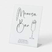 Moderne Script Momosa Bar Baby Dusche Sockelschild (Vorderseite)