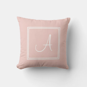 Moderne Script Monogram Elegant Blush Pink Templat Kissen