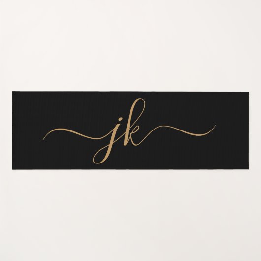 Moderne Script Monogram Initials Custom Colors Yogamatte (Vorderseite (Horizontal))