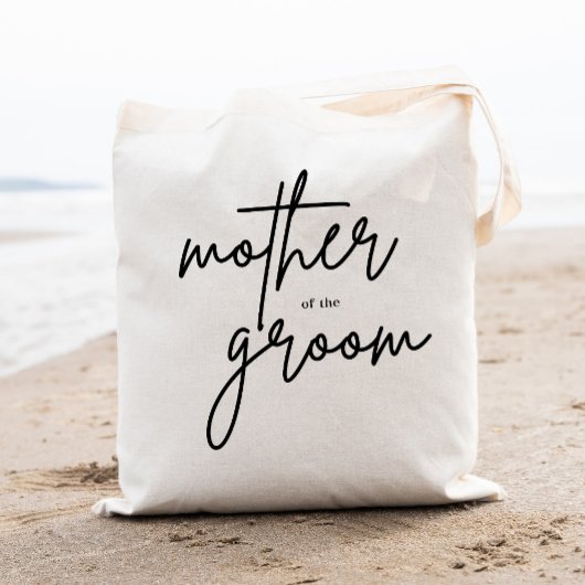 Moderne Script Mother of the Groom Tote Bag Tragetasche
