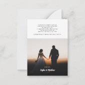 Moderne Script Multi Foto Wedding Vielen Dank Mitteilungskarte (Rückseite)