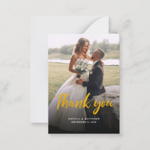 Moderne Script Multi Foto Wedding Vielen Dank Mitteilungskarte
