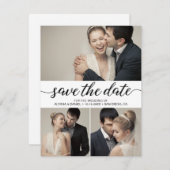 Moderne Script Multi-Fotos Digitale Hochzeit Einladung (Vorne/Hinten)