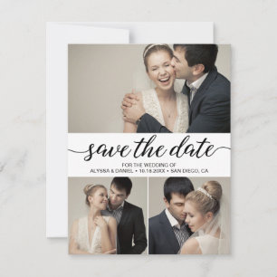 Moderne Script Multi-Fotos Digitale Hochzeit Einladung