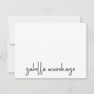 Moderne Script Name Flat Note Card Mitteilungskarte
