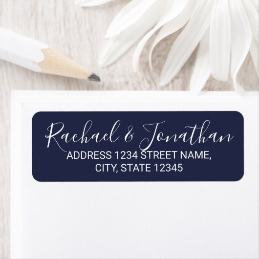 Moderne Script Nautical Navy Blue Hochzeit (Insitu)
