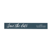Moderne Script Navy Save the Date Rücksendeadresse (Person)