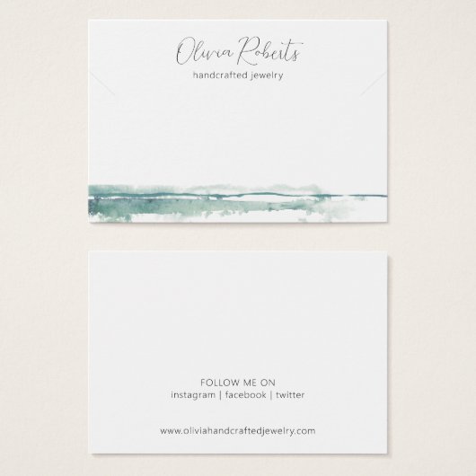 Moderne Script Necklace Bracelet Display Card (Vorne & Hinten)