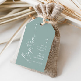 Moderne Script neutrale Taufe Vielen Dank Geschenkanhänger