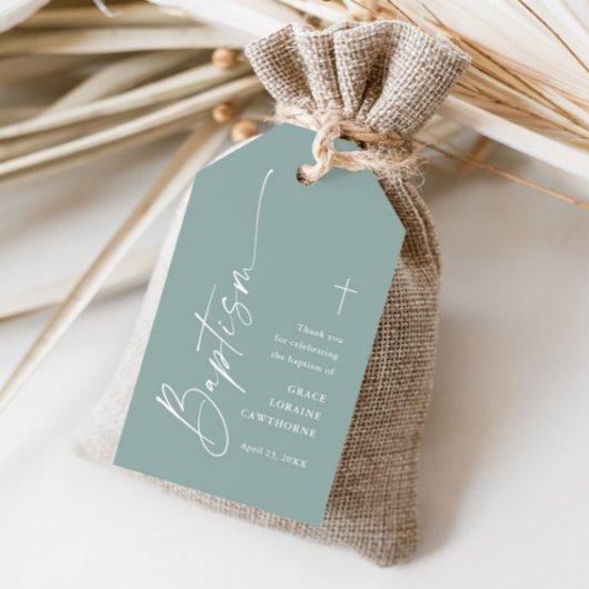 Moderne Script neutrale Taufe Vielen Dank Geschenkanhänger