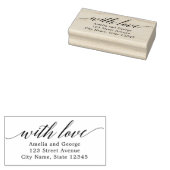 Moderne Script Personalisiert Wood Briefmarke Gummistempel (Stempel)