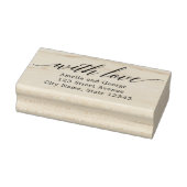 Moderne Script Personalisiert Wood Briefmarke Gummistempel (Stempel)