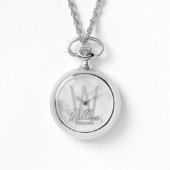 Moderne Script-Personalisierte Trauzeugen Armbanduhr (Vorderseite)