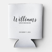 Moderne Script-Personalisierte Trauzeugen Dosenkühler (Vorderseite)