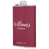 Moderne Script-Personalisierte Trauzeugen Flachmann (Links)