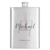 Moderne Script-Personalisierte Trauzeugen Flachmann (Vorderseite)
