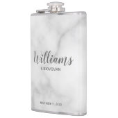 Moderne Script-Personalisierte Trauzeugen Flachmann (Links)