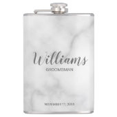 Moderne Script-Personalisierte Trauzeugen Flachmann (Vorderseite)