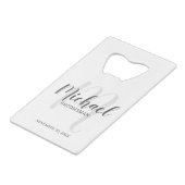 Moderne Script-Personalisierte Trauzeugen Geldbeutel Flaschenöffner (Vorderseite Schrägansicht)