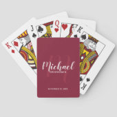 Moderne Script-Personalisierte Trauzeugen Kartensp Spielkarten (Rückseite)