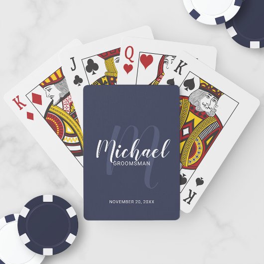 Moderne Script-Personalisierte Trauzeugen Kartensp Spielkarten