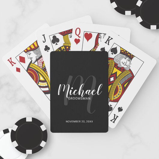 Moderne Script-Personalisierte Trauzeugen Kartensp Spielkarten