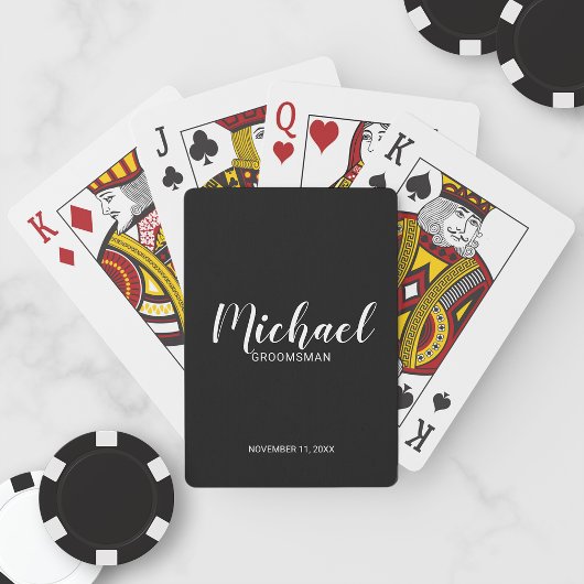 Moderne Script-Personalisierte Trauzeugen Kartensp Spielkarten
