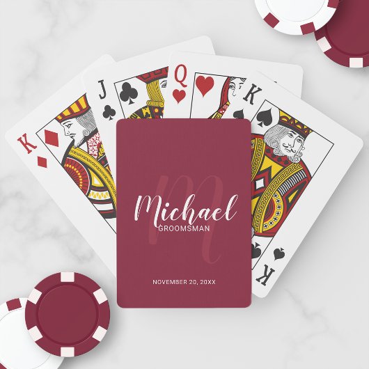 Moderne Script-Personalisierte Trauzeugen Kartensp Spielkarten