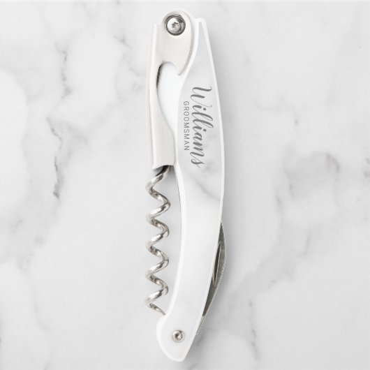 Moderne Script-Personalisierte Trauzeugen Kellnermesser (Vorderseite)