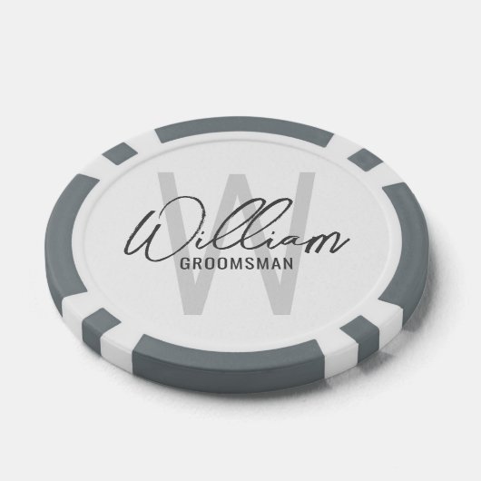 Moderne Script-Personalisierte Trauzeugen Pokerchips (Einzeln)