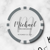 Moderne Script-Personalisierte Trauzeugen Pokerchips