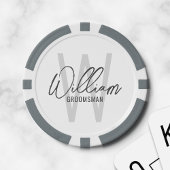Moderne Script-Personalisierte Trauzeugen Pokerchips