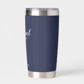 Moderne Script-Personalisierte Trauzeugen Thermobecher (Rückseite)
