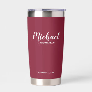 Moderne Script-Personalisierte Trauzeugen Thermobecher