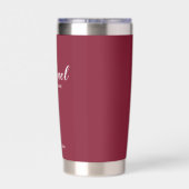 Moderne Script-Personalisierte Trauzeugen Thermobecher (Rückseite)