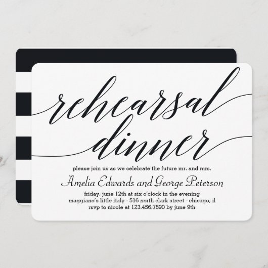 Moderne Script-Probe Einladung (Vorne/Hinten)