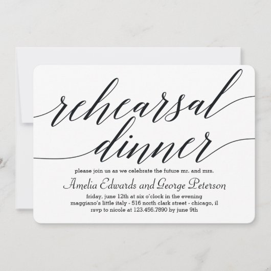 Moderne Script-Probe Einladung (Vorderseite)