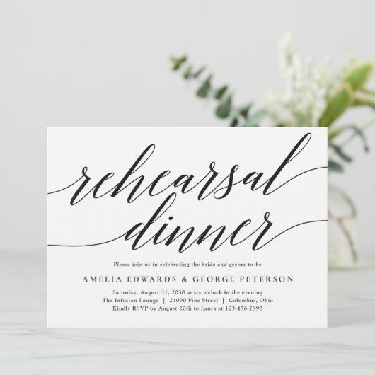 Moderne Script-Probe Einladung (Stehend Vorderseite)