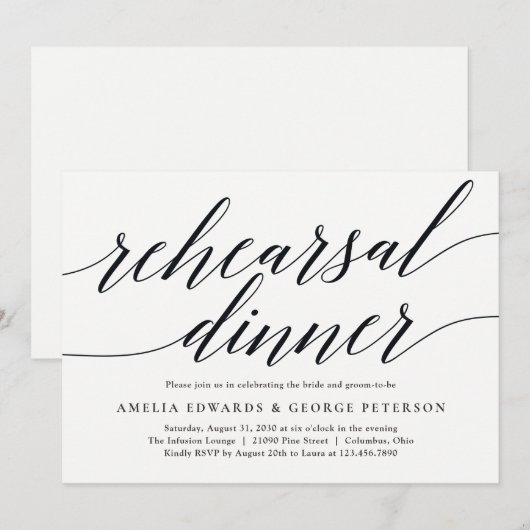 Moderne Script-Probe Einladung (Vorne/Hinten)