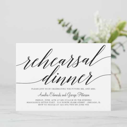 Moderne Script-Probe Einladung (Stehend Vorderseite)