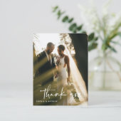 Moderne Script QR Code Foto Galerie Hochzeit Postkarte (Stehend Vorderseite)