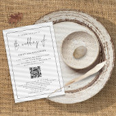 Moderne Script QR Code Line Hochzeit Einladung