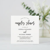 Moderne Script QR Code UAWG Registry Couples Dusch Einladung (Stehend Vorderseite)