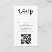 Moderne Script QR Code Wedding RSVP Enclosure Card Begleitkarte (Vorderseite)