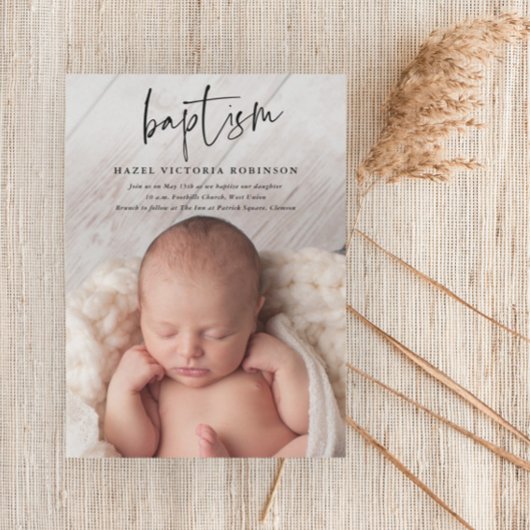 Moderne Script Religiöse Taufe Einladung