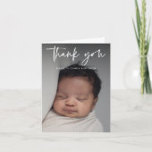 Moderne Script Religious Foto Baptism Dankeskarte (Vorderseite)